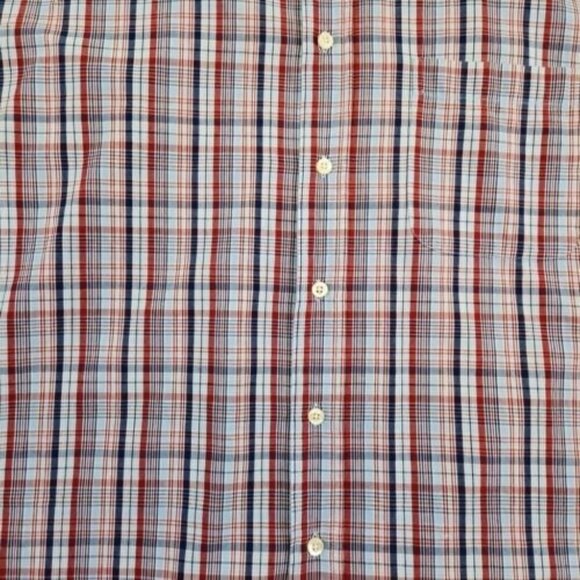 Burry Lane Button Down Shirt Men's XL Red, White & Blue Plaid 100% Cotton Y2K - Picture 9 of 15